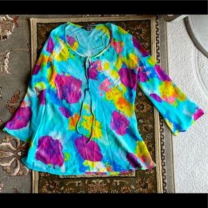 NWOT Boho Sheer 60-70’s style bell sleeve top